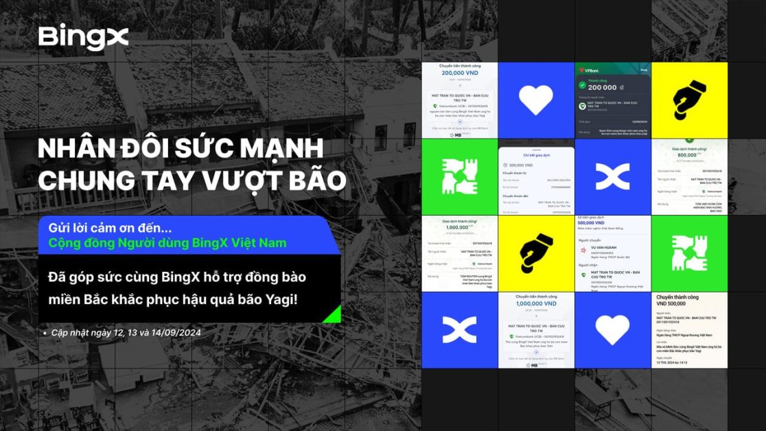 BingX quyên góp 1 tỷ VNĐ hỗ trợ người dân Việt Nam khắc phục hậu quả bão Yagi